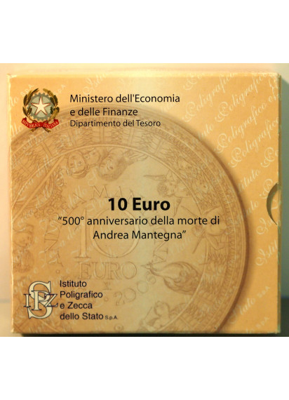 2006 10 Euro Mantegna  500° Anniversario Morte Fondo Specchio Italia 